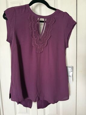NWT Daniel Rainn Purple Lace Blouse